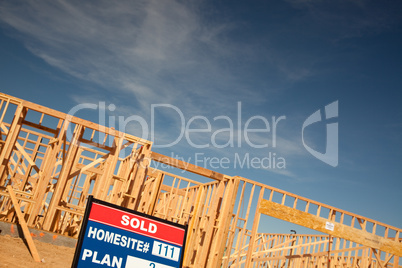 Sold Lot Sign at New Home Construction Site