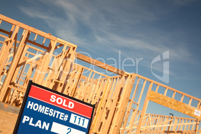 Sold Lot Sign at New Home Construction Site