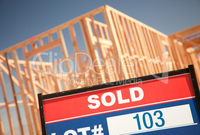 Sold Lot Sign at New Home Construction Site