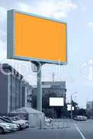 orange billboard on the street