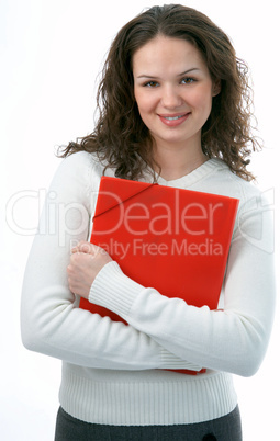 beauty woman with folder