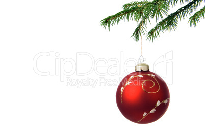 christmas tree decoration and branch fir