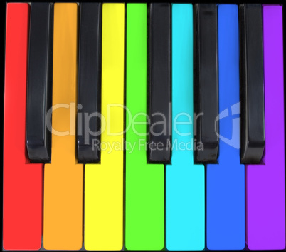 keyboard in rainbow