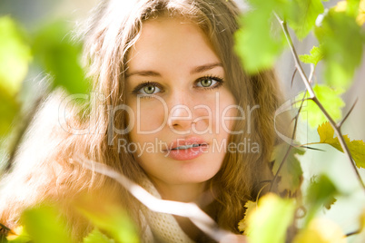 young beauty woman autumn
