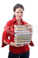 student girl with books