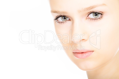 beauty close-up portrait young woman face