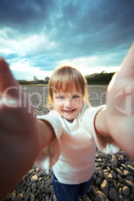 little girl flap palms