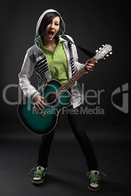 emo girl with guitar