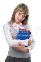 woman with folder for documents