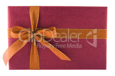 box gift with gold bow and ribbon