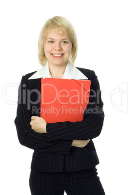 business woman with red folder