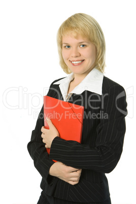 business woman with red folder