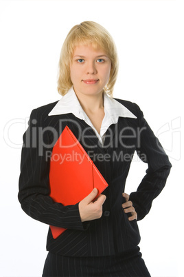 business woman with red folder