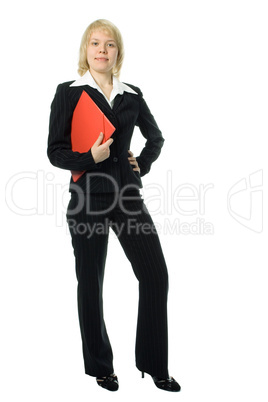 business woman with red folder