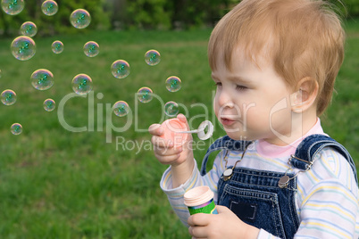 little baby puff up soap bubbles