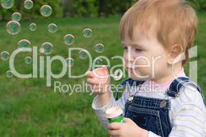 little baby puff up soap bubbles