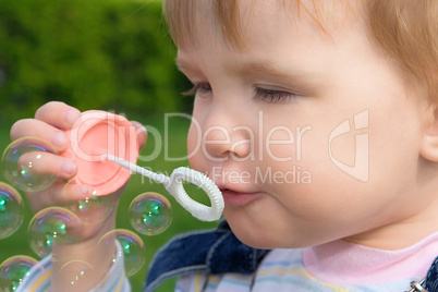 little baby puff up soap bubbles