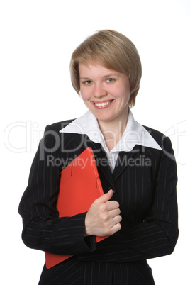 business woman with red folder