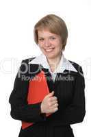 business woman with red folder