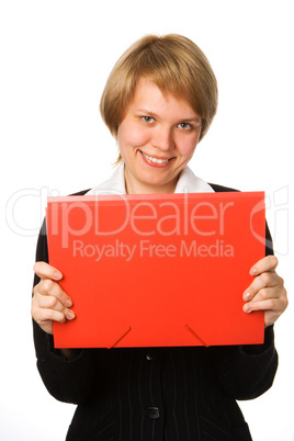 businesswoman with folder fo rdocument