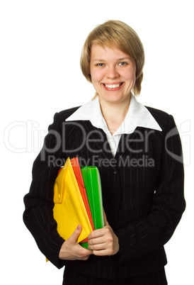 businesswoman with folder fo rdocument