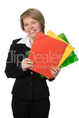 businesswoman with folder fo rdocument