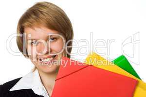 businesswoman with folder fo rdocument