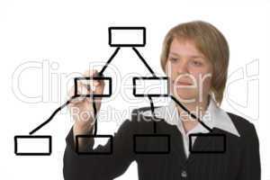 business woman draw graph