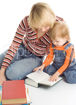 pretty baby and mother read the books