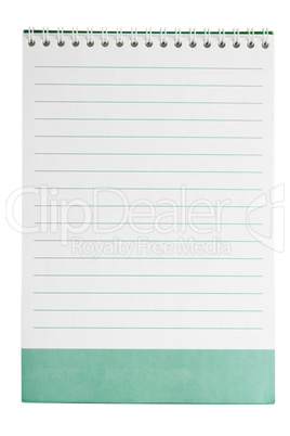 White lined notepad page