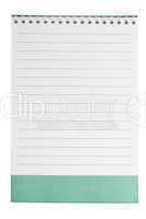 White lined notepad page