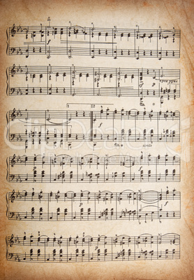 old vintage musical page