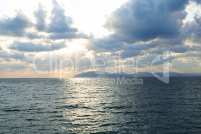 blue sky and water