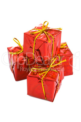 red box gift with gold bow