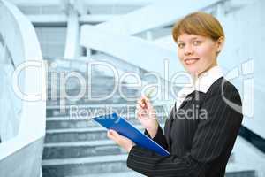 business woman with folder