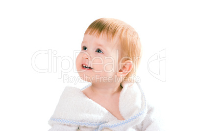 beauty smile baby in towel