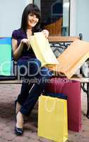 beauty woman with shopping bag