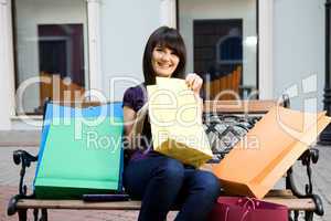 beauty woman with shopping bag