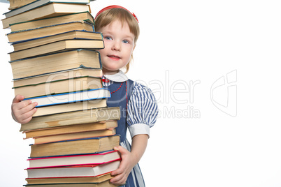 little girl with book