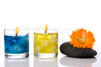 spa stone  flower candle