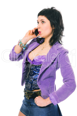 beauty yaoung woman talk to phone