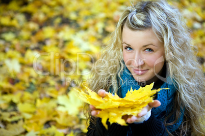 young woman in autumn