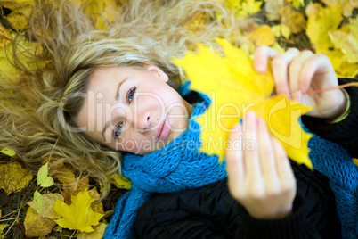 young woman in autumn