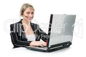 business woman working on a helpdesk