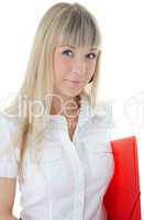 business woman woth folder for document