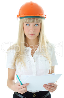 architect woman with document paper