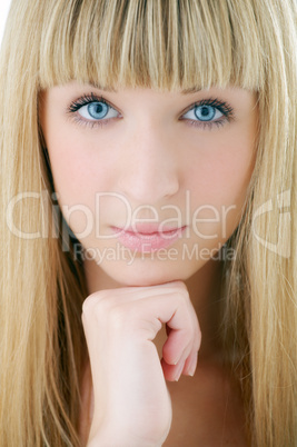 beauty blonde woman face