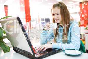young business woman work on laptop