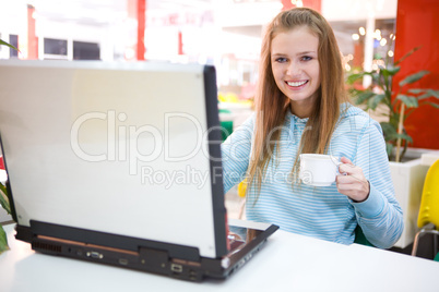 young woman with laptop
