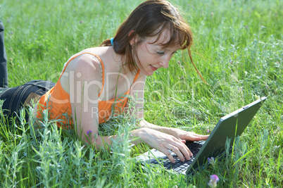 pretty woman with laptop